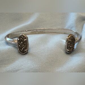 Kendra Scott Elton Platinum Drusy Open Cuff Bracelet